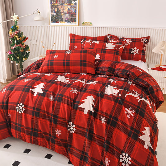 Introduce festive cheer into your bedroom and guest room with this 2-3pcs Christmas Tree Duvet Cover Set. Soft and comfortable, this set comes complete with a duvet cover and pillowcases. Bring the holiday spirit to your home while enjoying a cozy night's sleep.