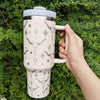 40oz Cow Head Pattern Stainless Steel Tumbler with Lid and Straw - Portable Thermal Water Bottle for Car, Home, Office, and Travel - Perfect Summer Drinkware and Birthday Gift