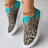 Colorful Leopard Print Women's Canvas Shoes, Fashion Low Top Ombre Flat Sneakers, Casual Walking Shoes