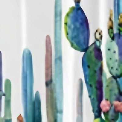 Watercolor Cactus Shower Curtain: Enhance Your Bathroom with Vibrant Cactus Flowers