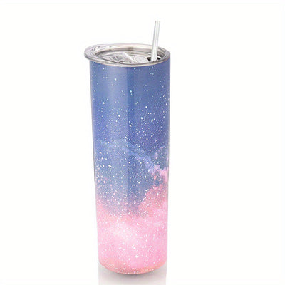 20oz Double Layer Stainless Steel Travel Tumbler with Straw and Lid: The Perfect Beverage Companion for Women and Men