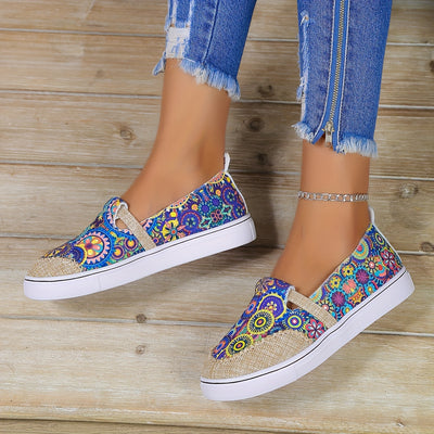 Women's Casual Floral Canvas Shoes: Lightweight Slip-Ons for Outdoor Comfort