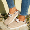 Trendy Cow Pattern Women's Canvas Shoes - Comfortable Lace Up Outdoor Shoes for Casual Wear