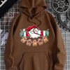 Cozy and Festive: Plus Size Christmas Casual Sweatshirt with Santa Claus and Gingerbread Print