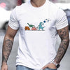 Dino Chic: Cartoon Dinosaur Print T-Shirt - A Vibrant Casual Essential for Men