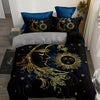 This Golden Star and Sun Moon Duvet Cover Set is designed with luxurious comfort in mind. Made from 100% polyester, it is a breathable and hypo-allergenic fabric that offers a warm and cozy feel. Includes one duvet cover and two pillowcases, and is sure to be an elegant addition to any bedroom or guest room.