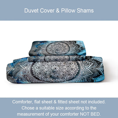 Mystical Mandalas: Galaxy Ramadan Décor Duvet Set - Enhance Your Guest Room(1*Duvet Cover + 2*Pillowcases, Without Core)