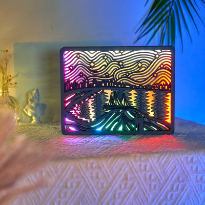 Starry Night over the Rhone - Exquisite 3D Wooden Art Carving LED Night Light: A Perfect Gift for Home Décor, Modern Festival Decoration, and Office Enhancement!