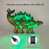 Dinosaur Delight: Stegosaurus Wooden Art Carving Light - Perfect Bedside Desk Decor and Soothing Night Light for Kids