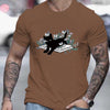 Men's Summer Graphic Tee with Black Cat Pattern Print: Embrace Style and Comfort with Temu's Slightly Stretch T-Shirt