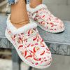 Festive Style and Cozy Comfort: Women's Santa Claus Print Canvas Shoes with Plush Lining for a Merry Christmas!