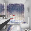 Winter Wonderland Bathroom Decor Set: 4-Piece Christmas Snowman Shower Curtain and Rug Set with Hooks - Adorable Snowman Snowflake Scene Design for a Festive Holiday Bathroom Makeover - Perfect Xmas Gifts & Decor