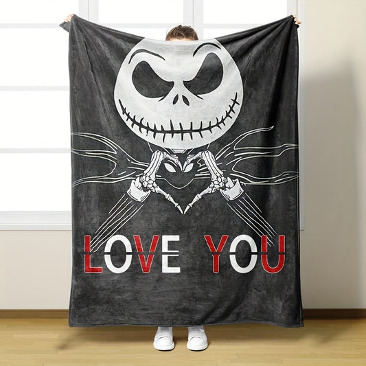 This Cool Skull and Letter Print Flannel Blanket makes a versatile and stylish gift for the whole family. Made with 100% flannel, the breathable fabric will keep you warm on chilly nights and cool enough to enjoy during the warmer months. Enjoy this stylish all-season blanket for years to come.