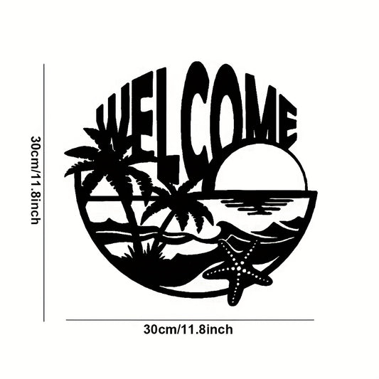Seaside Serenity: Coastal Welcome Sign for Elegant Home and Office Decor