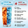 20oz Owl Patterned Vacuum Travel Tumbler: Stylish Stainless Steel Coffee Mug for Hot and Cold Beverages