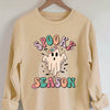 Cute Ghost Print Sweatshirt, Casual Long Sleeve Crew Neck Sweatshirt For Fall & Winter, Women's Clothing