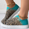 Colorful Leopard Print Women's Canvas Shoes, Fashion Low Top Ombre Flat Sneakers, Casual Walking Shoes