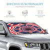 Stay Cool and Patriotic: USA Flag Printed Car Windshield Sunshade - The Ultimate Solution to Keep Your Vehicle Refreshingly Cool!