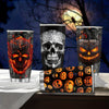 Spooky Delights: Halloween Skull Pumpkin Coffee Tumbler - Cold Insulated Coffee Cups for All-Season Sipping - 20oz Stainless Steel Travel Mug with Lid - Ideal Gifts for Skull Lovers and Friends