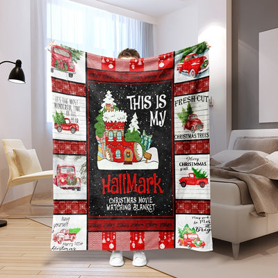 This Festive Red Truck and Socks Christmas Theme Blanket is here to make holiday season cozier and warmer. Made from a soft polyester blend, this blanket will provide comfort and warmth through the cold winter months. Its stylish and festive design is perfect for gift-giving and adding holiday cheer to any home.