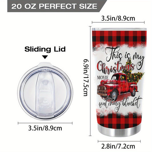 Festive Fun: 20oz Christmas Cup Stainless Steel Tumbler for the Perfect Holiday Travel Companion