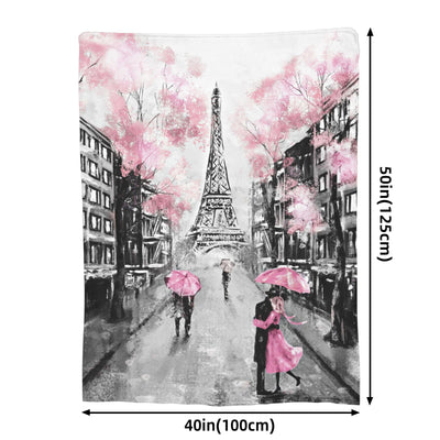 Ultra-Soft Retro Cityscape Paris Eiffel Tower Throw Blanket: Cozy up in Style!