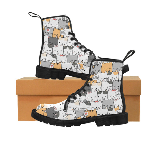 Kitten Boots, Cat Cartoon Martin Boots for Women