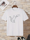 Comfortable and Stylish Men's Cat Round-Neck T-Shirts - Perfect for Casual Summer Attire