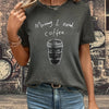 Stylish Women's Letter Coffee Cup Print T-Shirt: A Casual and Trendy Addition to Your Spring/Summer Wardrobe