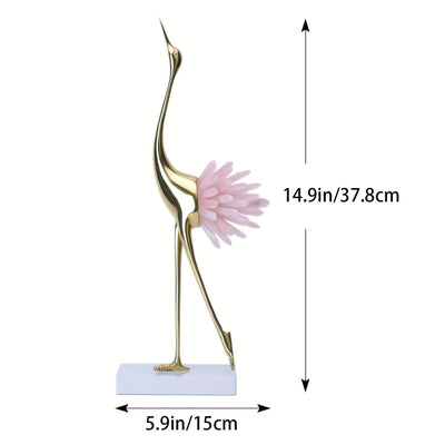 Exquisite Modern Golden Copper Crane: A Striking Addition to Any Home Décor