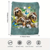 Cozy and Warm Sloth Design Print Flannel Blanket - Perfect for Sofa, Office, Bed, and Travel