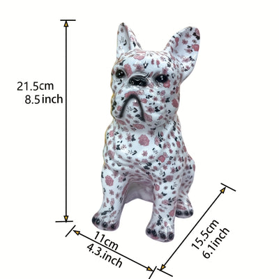 Spotted French Bulldog Sculpture: Exquisite Animal Dog Statues for Home Décor and Centerpieces