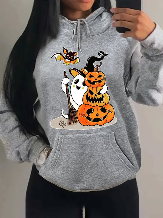 This Spooky Plus-Size Delight Sweatshirt is sure to keep you cozy and stylish. The soft fabric and pumpkin and bat print make for a unique and fashionable look. Perfect for chilly days both indoors and out.