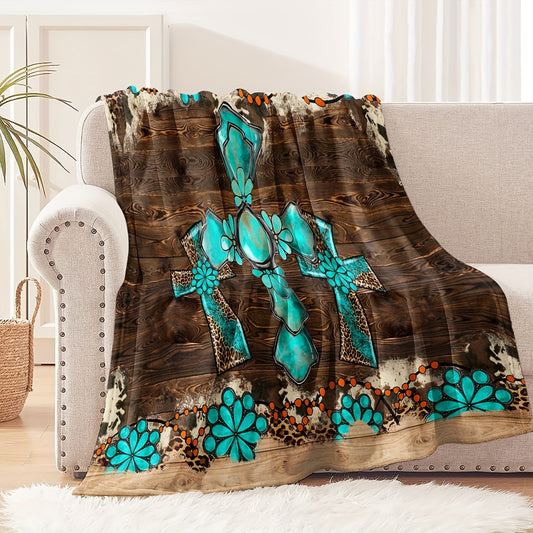 Turquoise Temptations: A Warm and Cozy Flannel Blanket Perfect for Birthdays and Beyond