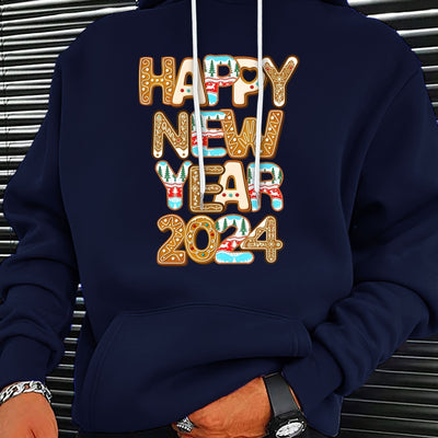 Happy New Year: Stylish Men's Graphic Hoodies for Festive Streetwear