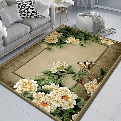 This traditional floral area rug offers an elegant and sophisticated look with superior practicality. Boasting anti-slip backing, it's ideal for any indoor or outdoor space, as it is both waterproof and easy to clean. Enjoy a stunning look that won't sacrifice safety or longevity.