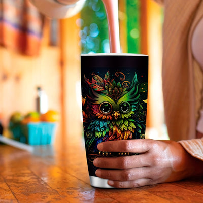 20oz Whimsical Owl Tumbler: A Stylish Stainless Steel Travel Mug for Women, Perfect Gift for Teachers