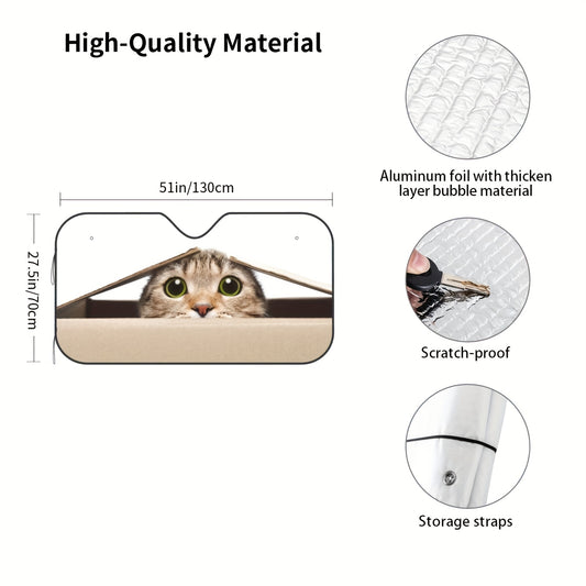 Cute Cat Eyes Foldable Sunshade for Your Car Windshield - Stay Cool and Stylish on the Road!