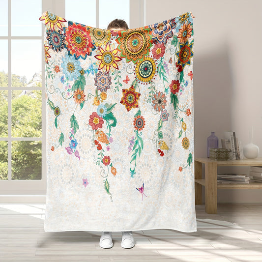 This Bohemian Flower Print Blanket offers a cozy and stylish addition to your home or on-the-go. Crafted from super-soft fabric, it provides warmth and comfort while its flower print design adds an eye-catching touch of elegance to any room. Perfect for snuggling up with.