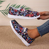 Stylish Women's Flower Pattern Canvas Shoes: Casual, Lightweight Slip-On Sneakers