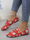 Festive Comfort: Women's Christmas Print Flat Shoes – Lightweight Slip-Ons for Casual Style