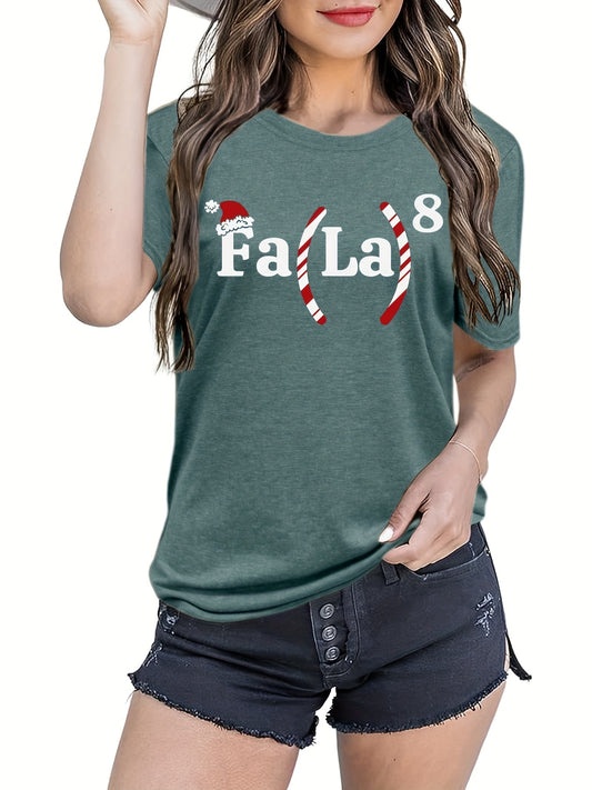 This festive Christmas Hat Letter Print Crew Neck T-Shirt provides a stylish look for your Spring-Summer wardrobe. The crew neck and short-sleeved silhouette is flattering and comfortable, while the eye-catching festive print adds a touch of holiday cheer. It's perfect for your everyday casual look.