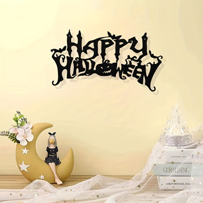 Spooky Delight: Happy Halloween Metal Art Wall Decor for Outdoor Entrance and Themed Parties