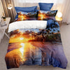 Beach Getaway: Duvet Cover Set with Vibrant Beach Scenes Print - Soft and Comfortable Bedding Set for a Relaxing Bedroom or Guest Room(1*Duvet Cover + 1/2*Pillowcases, Without Core)