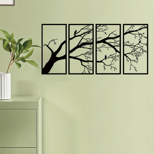 Tree of Life Metal Wall Art Set: Elegant Tree Branch Design for Indoor and Outdoor Decor, Perfect Housewarming Gift and Room Decoration