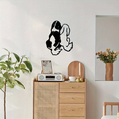 Enhance Your Home with Cute Dog Metal Art - A Minimalist Abstract Line Wall Decor for a Warm and Cozy Atmosphere