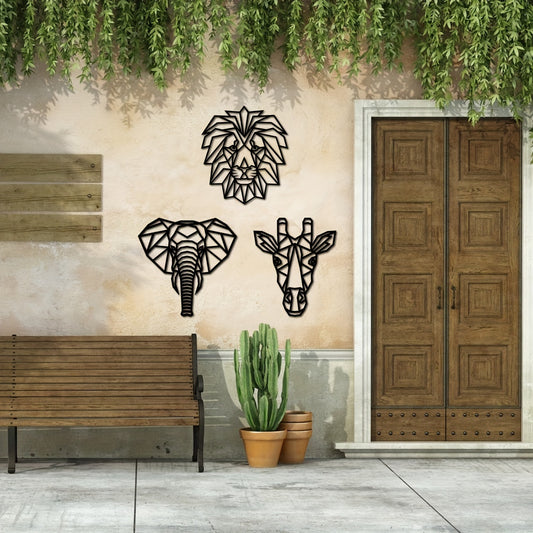 Add a touch of nature to your home with our Animal Kingdom Metal Art. Crafted with captivating wooden geometric design, it is perfect for any room in your house or as a thoughtful housewarming gift. Let the intricate shapes and patterns bring a sense of peace and balance to your space.
