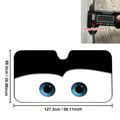 Eye-Pixar Cartoon Window Foils: Colorful Heated Windshield Sunshade for Car Front Window Visor - Ultimate Solar Protection!