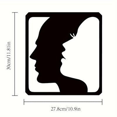 Stylish Metal Wall Art: Man and Woman Face Shape Design for Stunning Home Decor