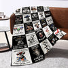 Black and White Plaid Cow and Letter Print Flannel Blanket! - Perfect Gift for Bed, Couch, Sofa, Travel, Camping!